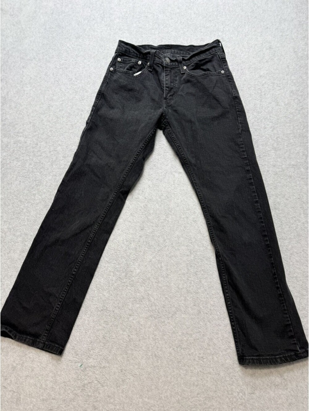 Levis Mens 504 Straight Leg Jeans W29 L30 Black Denim WaterLess Classic
